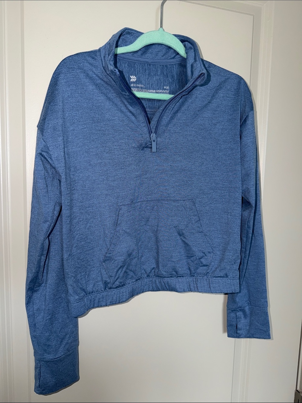 all in motion Blue Heather Half-Zip Hoodie Sweatshirt